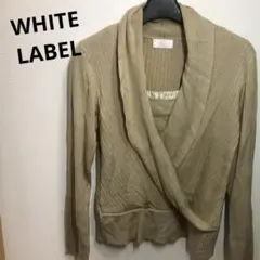 WHITE LABEL レディース　トップス　ベージュ リブニット 長袖