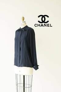 CHANEL シャネル ドット シルク シャツ ブラウス size 40 0630781