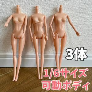 ラスト①バービー人形】可動ボディ 1/6サイズ ドール ナチュラル 26cm 着せ替え　ドール 人形 素体 可動ボディ バービー リカちゃん