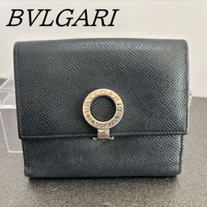 ブルガリ　財布　折りたたみ財布　BVLGARI　二つ折り財布　ブラック　黒