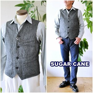 杢ベスト　ブラックコバートワークベスト　シュガーケーン　sugarcane 　12795　東洋エンタープライズ　TOYO　　アメカジ サイズ（L）