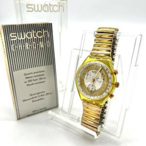 レア ヴィンテージ 1993 Swatch スウォッチ クロノ スウォッチ ゴールデングローブ Swatch Golden Globe 蛇腹 ベルト SCG101 Small 時計 