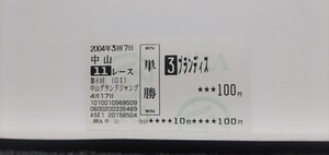 2004年中山グランドジャンプ ブランディスを含む全馬現地的中単勝馬券 