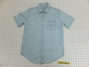 GAP DENIM ギャップ デニム キッズ 胸ポケット デニム 半袖シャツ 150(12-13) XG 薄い水色