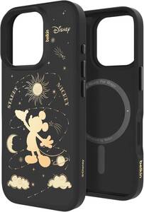 Belkin iPhone 16 Pro Disney Star Mickey Black ケース MagSafe対応 マグネット搭載 薄型 超耐衝撃 MSA023qcLD-DY