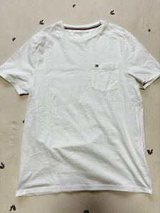 トミーヒルフィガー半袖Tシャツ Mサイズ 白 ホワイト ポケット トップス メンズ