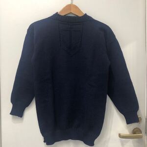 ガンジーニット The Jersey Wool Shop ザジャージーウールショップ ハイネック セーター ネイビー 長袖 ニット マリン