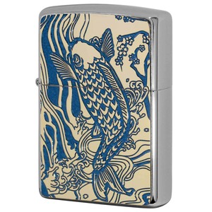 Zippo ジッポライター 鯉 カープ ブルー ＃200 ゴールドプレート 両面加工 ニッケルメッキ 2MPP-Carp BL GP メール便可