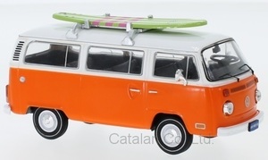 1/43 フォルクスワーゲン ワーゲン バス サーフィン サーファー オレンジ 白 VW T2 Bus orange white 1975 Surfboard IXO 梱包サイズ60