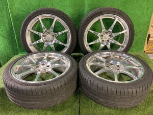 ◆ACHTEC TWS製 鍛造 FORGED アルミホイール タイヤ 18インチ 4本 7.5J PCD100 5穴 +47 225/40R18 （92Y）XL MICHELIN 16年製 J142◆