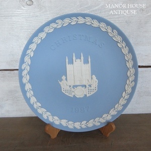 イギリス製 Wedgwood ウェッジウッド ジャスパーウェア クリスマスプレート 1987年記念 英国 plate 1228sc