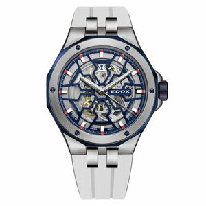 EDOX エドックス デルフィン メカノ ホワイト オートマティック 自動巻き 85303-357BUCAB-BUIRB ホワイト 新品同様