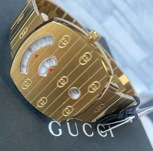 1円〜 1スタ GUCCI グッチ Grip グリップ 35mm ホワイトディスク ゴールド クォーツ メンズ レディース 腕時計YA157403 並行輸入品