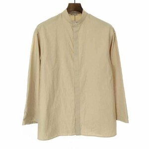 AURALEE オーラリー 21SS WASHED FINX TWILL KAFTAN SHIRTS スタンドカラーカフタンシャツ ベージュ サイズ:0 レディース ITJG3MZDM39I