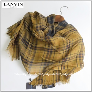 ◆LANVIN ランバン 『高級』イタリア製 大判 ストール 未使用◆チェック