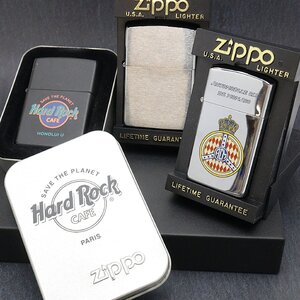 Zippo ジッポ 3点 ハードロックカフェ/オートモバイルクラブ他 着火未確認 ライター喫煙具 ケース入り ◆おたからや【G-B40665】同梱-2