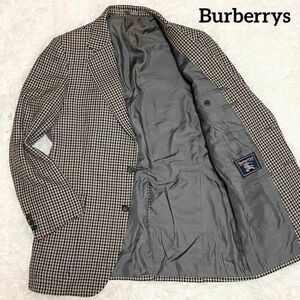 B31 Burberrys　バーバリー　テーラードジャケット　グレー系　ブラウン系　A6（M相当）　千鳥格子柄　ツイード