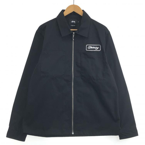 【中古】STUSSY Full Zip Work Shirt M ブラック ステューシー[240010457121]