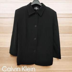 Calvin Klein /カルバンクライン レディース ボタンジャケット ブラック 8(Mサイズ相当）冠婚葬祭 春秋服 I-4858