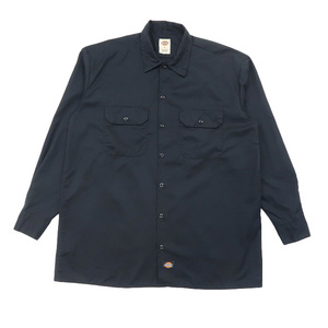 古着 ディッキーズ Dickies ワークシャツ ボックス 長袖 ブラック サイズ表記：L　gd76225