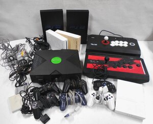 ゲーム機 本体 コントローラー まとめて PS2/XBOX/Wii/HORI REAL ARCADE PRO.V HAYABUSA/HORI アーケードプロ RAP V3-SA ジャンク【タ837】