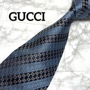 未使用品　GUCCI　グッチ　ネクタイ　GG ストライプ　シマ　スーツ　シャツ　カフス　ビジネスバッグ　