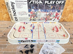 L6〔中古品〕　STIGA PLAY OFF アイスホッケー　テーブルゲーム　レトロ　現状品　元箱サイズ95cm×50cm×9cm