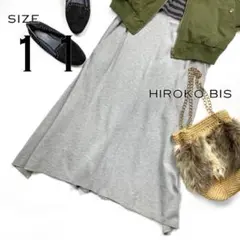 HIROKO BISヒロコビス ストレッチレーヨン混ウエストゴムロングスカートL