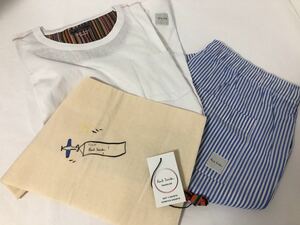 新品　ポールスミス　三点セット　Tシャツ　パンツ 巾着　LL ホワイト　部屋着　ルームウエア