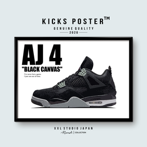 AJ4 エアジョーダン4 ブラックキャンバス ブラックアンドライトスティール キックスポスター 送料無料 AJ4-41