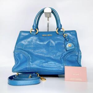 miumiu vitello shine 2wayショルダーバッグ　レザー