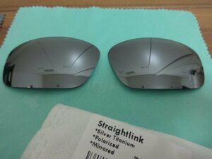 刻印入り！！ ストレートリンク用 カスタム偏光ハイグレードレンズ SILVER TITANIUM Color Polarized 新品 Straightlink Straight link