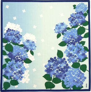 濱文様　小布　あじさいの花　ブルー　約50×50cm　綿100％　日本製　新品