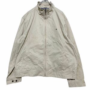 TOMMY HILFIGER コットン ジャケット XXL ホワイト トミーヒルフィガー ビッグサイズ ジップアップ 古着卸 アメリカ仕入 a512-5510