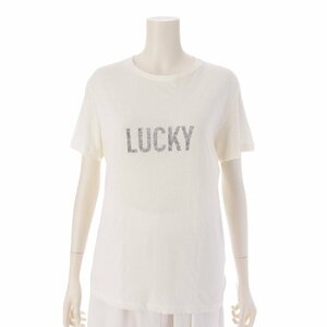 【ディオール】DIOR　19年 LUCKY プリント 半袖 コットン Tシャツ カットソー 923T03LU428 ホワイト S 【中古】【正規品保証】202332