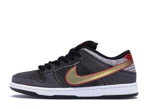 Nike SB Dunk Low PRM QS "Black/Metallic gold/University Red" 27.5cm 504750-077