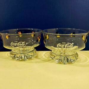 ★非売品★　コカ・コーラ　ディズニー　ミッキー・マウス　ミニー・マウス　デザートカップ　ガラス製　2個セット