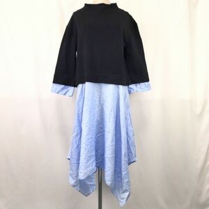 ZARA WOMAN/ザラ★ドッキングワンピース【ｓ/navy×blue/ネイビー×青】トルコ製/カジュアル/dress◆BH687