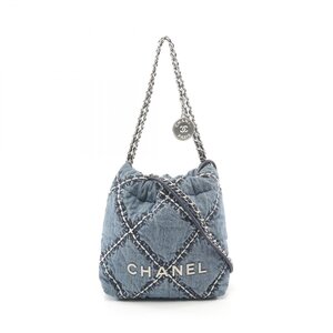 シャネル CHANEL 22 ミニ ブランドオフ CHANEL デニム ショルダーバッグ デニムキャンバス 中古 レディース