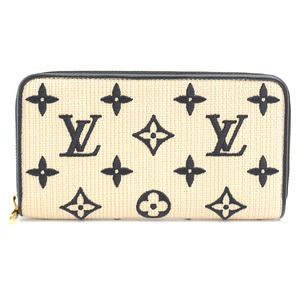 ルイヴィトン 財布 レディース LVバイザプール ジッピーウォレット コットン 長財布 アイボリー×ブラック Louis Vuitton M82529 中古