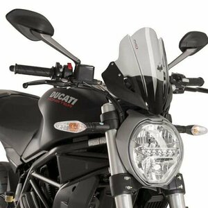 在庫あり Puig 8900H スクリーン DUCATI MONSTER1200R (14-20) MONSTER821 MONSTER797 [スモーク] プーチ ツーリング タイプ