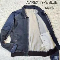 [美品]AVIREX　TYPE BLUE　切り替えブルゾン　デニム　ネイビー