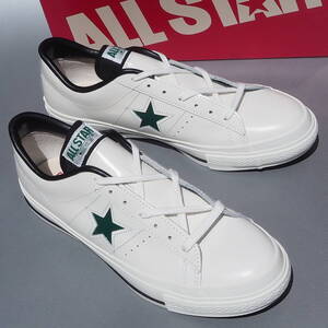 デッド!! US 10 1/2 / 29cm 新品!! 希少カラー!! 日本製 converse ONE STAR J WHITE/GRN 白x緑 ワンスター made in japan 箱付