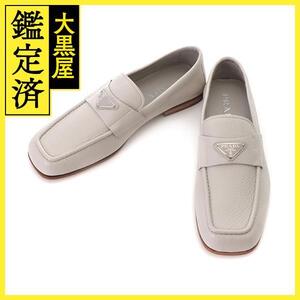 PRADA　プラダ　ローファー　メンズ7　ライトグレー　レザー　2DB213　2147100537260　【432】