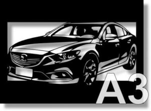 マツダ(MAZDA) アテンザ ATENZAの切り絵　(1)【A3サイズ】[C3-099]