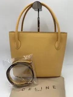 【希少】CELINE セリーヌ　ハンドバッグ　イエロー　2way ショルダー