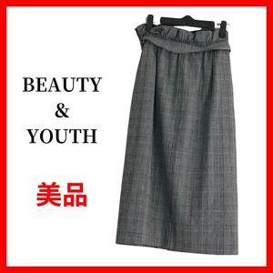 beauty & youth ビューティー＆ユース　チェックスカート　B1266