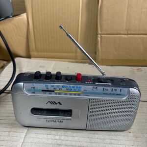 （R-102）AIWA RM-P306 アイワ ラジオカセットレコーダー 電源コード無 乾電池で動作確認済み