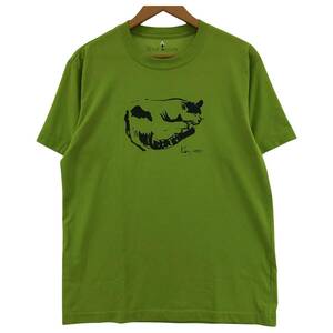 ゆうパケットOK mont-bell モンベル プリント 半袖Ｔシャツ sizeM/ライトグリーン レディース