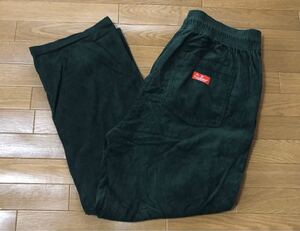 COOKMAN CHEF PANTS Semiwide セミワイド クックマン イージー シェフパンツL クッキングパンツ ワークパンツ コーデュロイ グリーン